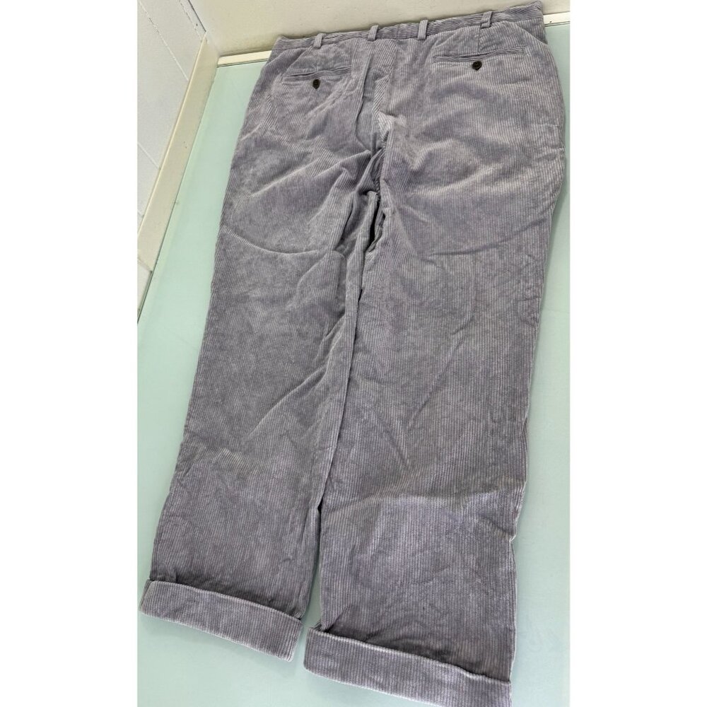 Brooks Brothers Corduroy Elliot Pants Mens 38X30 Cuffed Pleated Trouser Stretch - Picture 2 of 11